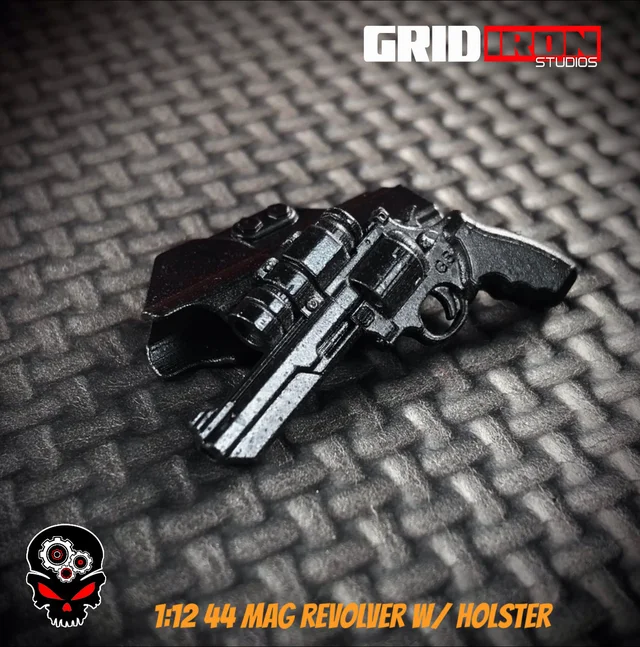 Før generation Figur GA0078 1:12 44 MAG.Revolver Pistol w/ Holster, Weapon for G.I. Joe  Classified, Marvel Legends, action team, One12, Gridiron Studios Custom toy