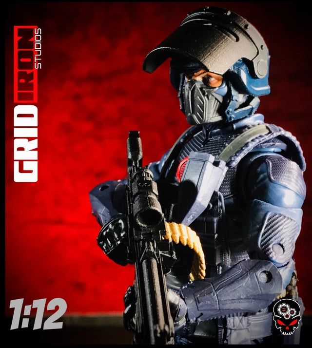 GA0138B (BLUE) 1:12 Scale Maska Sch-1 Helmet w/ Armored Face