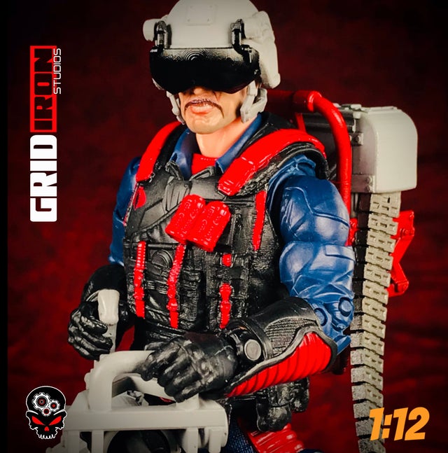 GA0144E 1:12 (Viper Grey) GUNNER Helmet w/Visor for G.I. Joe