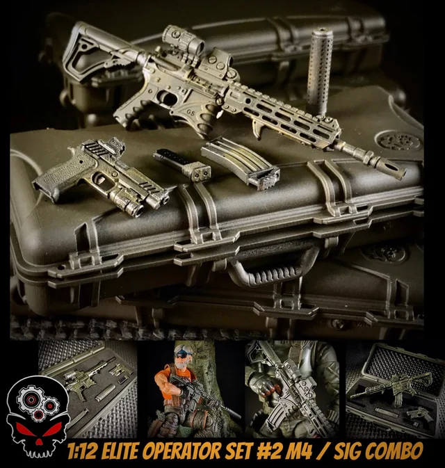 GA0300B (BK) 1:12 Elite Operator Set #5: SNIPER .50 set Includes Custom  Tactical Weapons Case, Barrett Style .50 cal rifle, great for G.I. Joe  Classified, Outback, Beachhead, Low-Light, Cobra. Great for Mezco