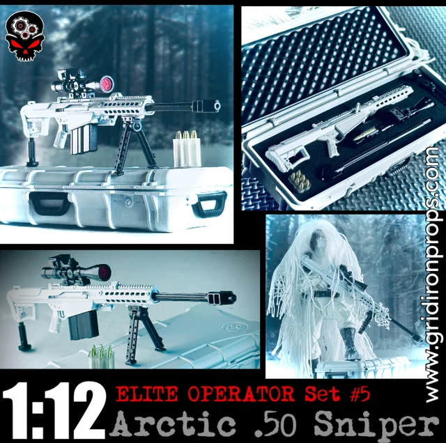 GA0300B (BK) 1:12 Elite Operator Set #5: SNIPER .50 set Includes Custom  Tactical Weapons Case, Barrett Style .50 cal rifle, great for G.I. Joe  Classified, Outback, Beachhead, Low-Light, Cobra. Great for Mezco